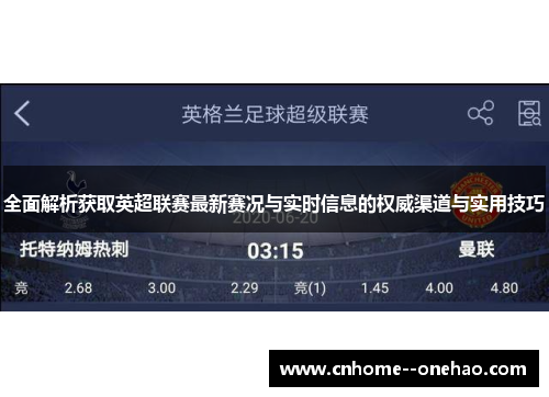 全面解析获取英超联赛最新赛况与实时信息的权威渠道与实用技巧